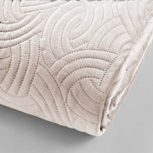 Couvre-lit 3 pièces matelassé velours + deux taies - Naturel