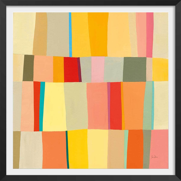 Poster color square Affiche + cadre en bois - Noir