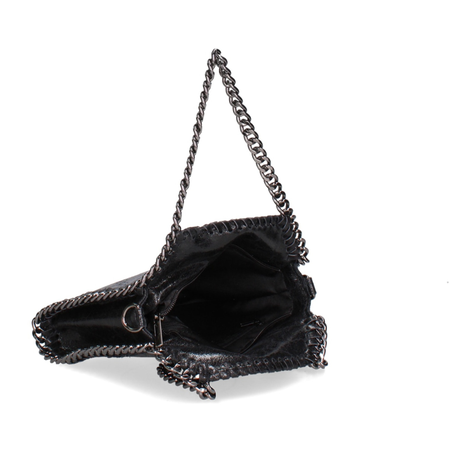 Borsa a mano da donna Made in Italy - Modello Zefira Chic - Pelle scamosciata stampata - 23.0 x 20.0 x 7.0 cm
