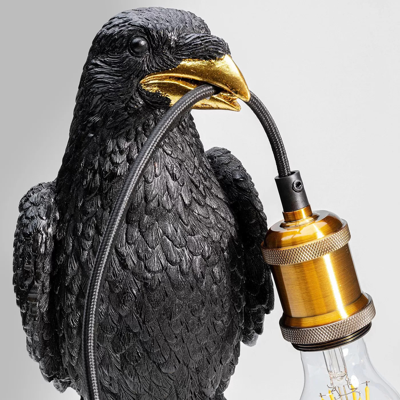 Lampe corbeau noir perché Kare Design
