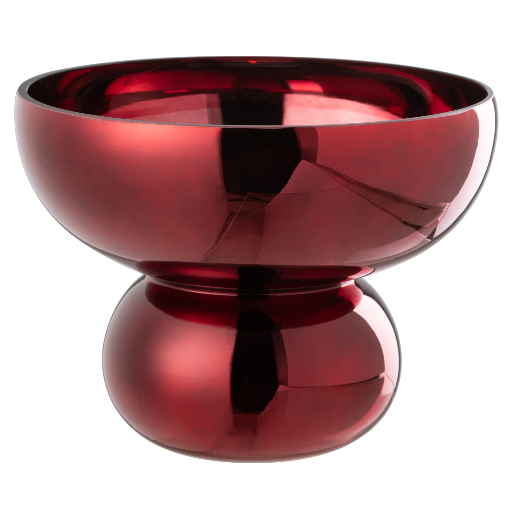 J-Line bol Sur Pied Arrondi - verre - rouge foncé