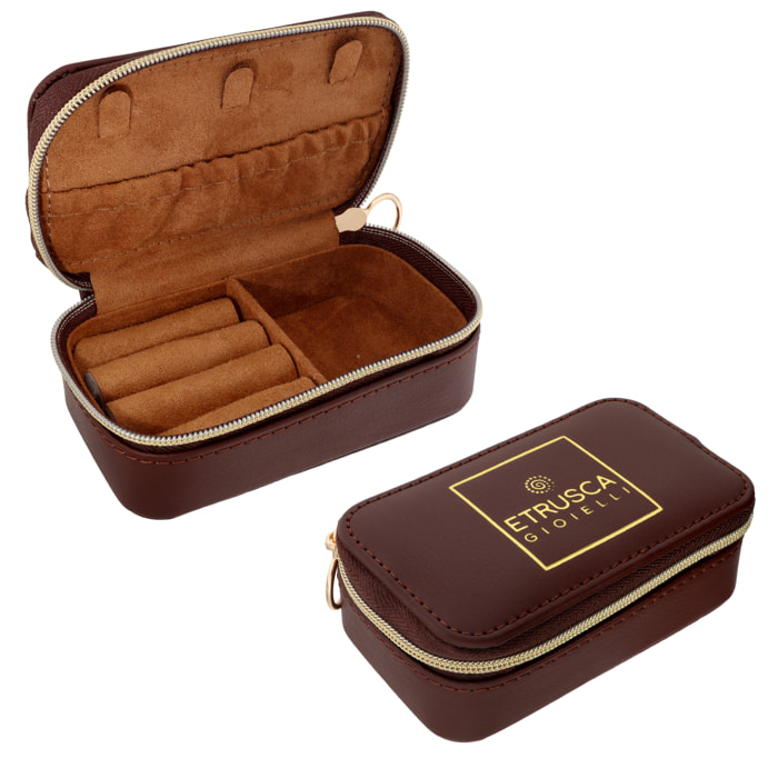 Portagioie Etrusca Gioielli da Viaggio - Similpelle Marrone - 105x65x35