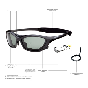 GAFAS DE WATER SPORT OCEAN LAKE GARDA de color Negro