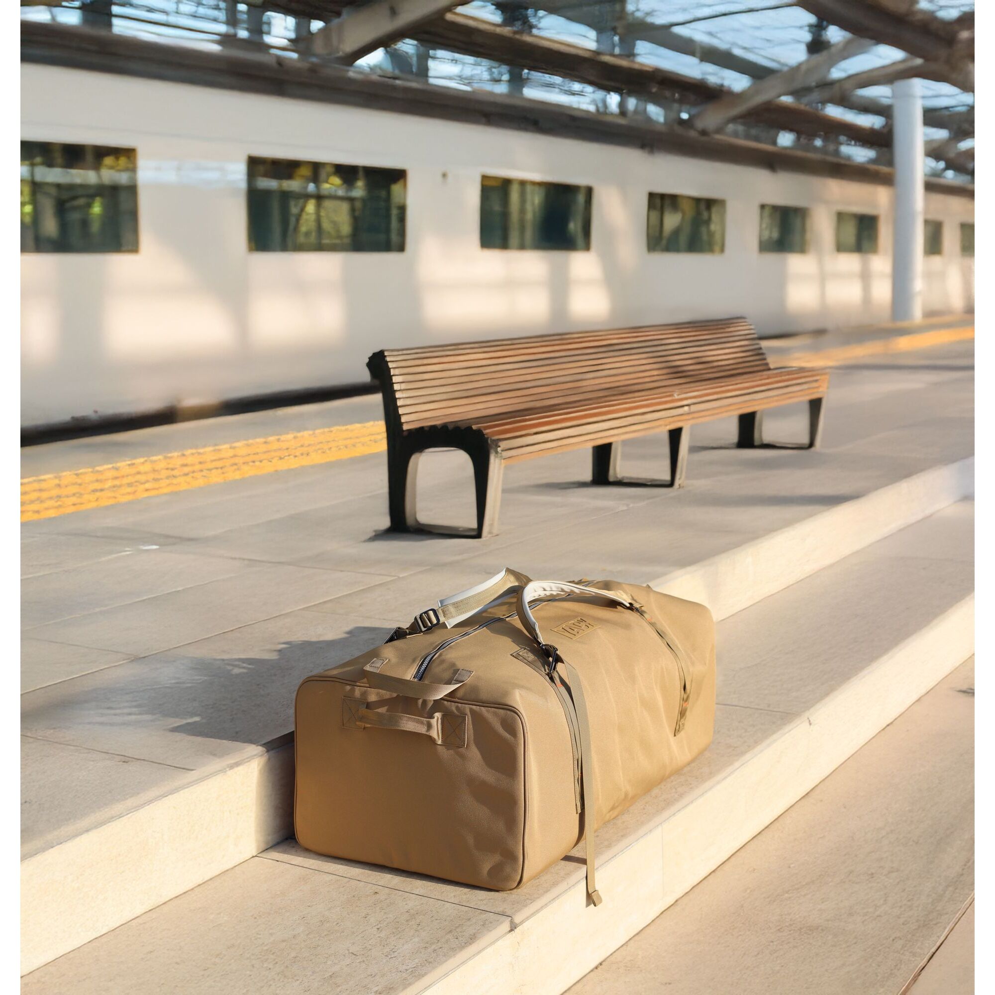 Sac de voyage en tissu beige