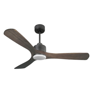 Ventilador de techo Reversible Termostato Dimable Wifi Motor DC Techos Inclinados Mando a Distancia Luz tres tonos Hypersilence Memoria MoyoD132C03LED65271 PURLINE