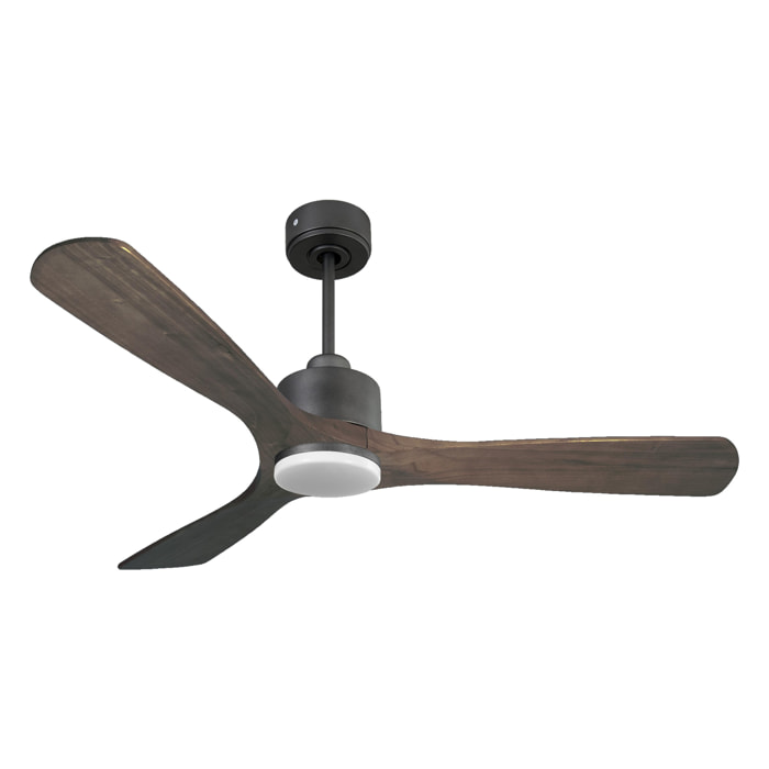 Ventilador de techo Reversible Termostato Dimable Wifi Motor DC Techos Inclinados Mando a Distancia Luz tres tonos Hypersilence Memoria MoyoD132C03LED65271 PURLINE