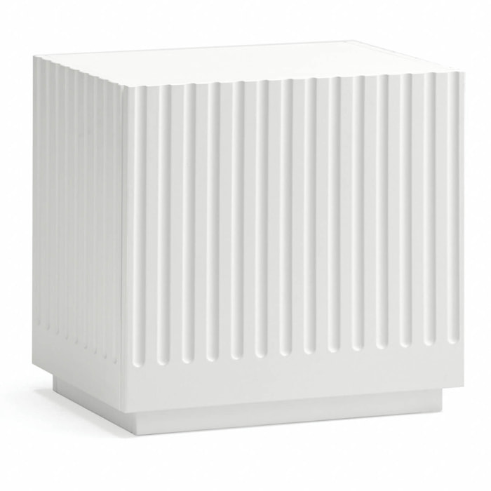 Mesita de noche Doric 1 cajón blanco e interior crema
