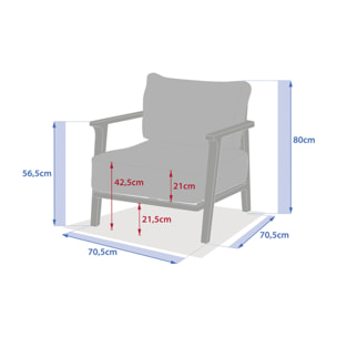 Fauteuil de salon de jardin "Pulpy" vert laurier aluminium et polyester