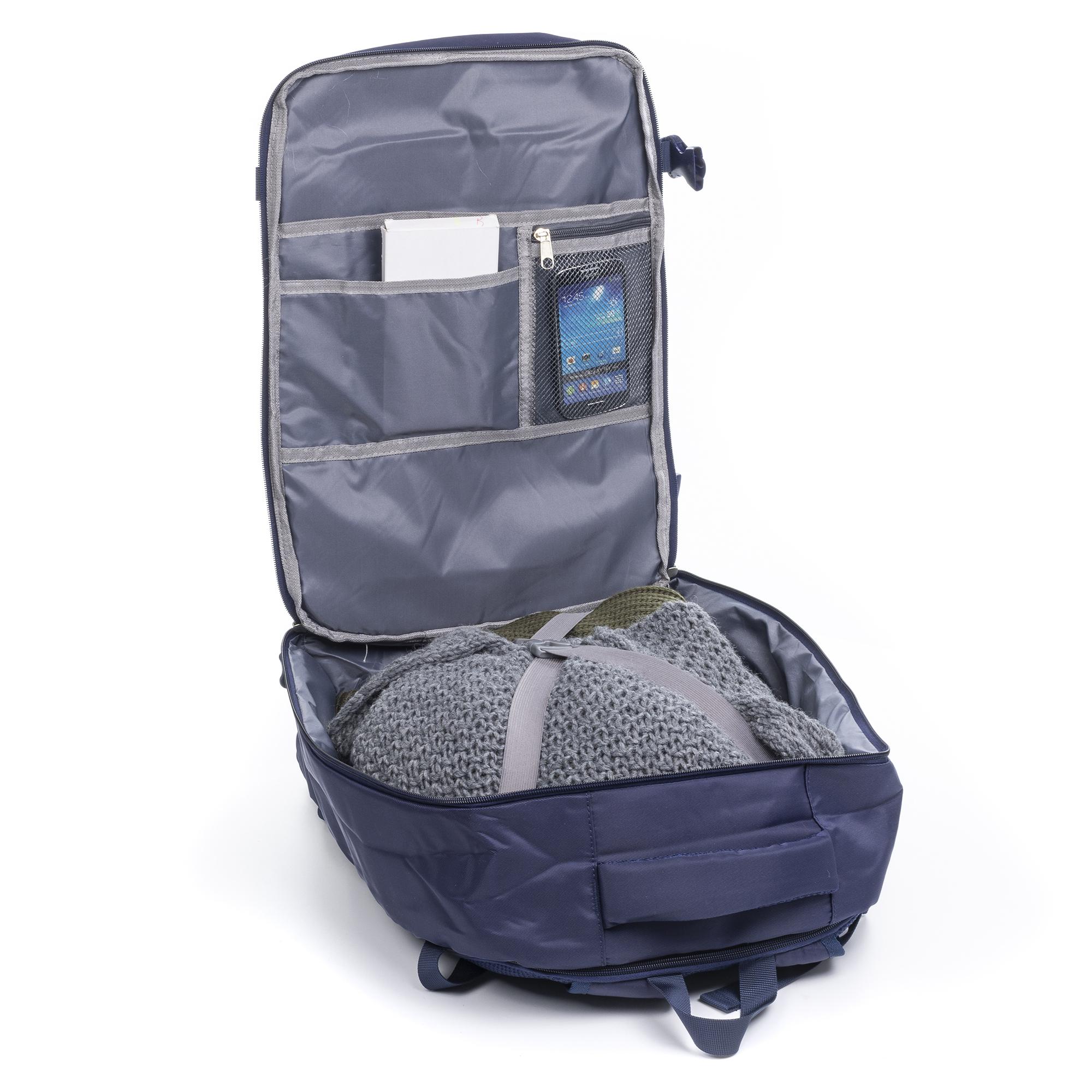 Mochila cabina multi compartimento, porta Laptop 17''. Adaptable a Trolley.