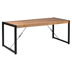 Table à manger bois métal 220 cm MILORA