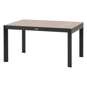 Table de jardin extensible coulissante "Évasion" effet bois honey & graphite 10 places lates en aluminium