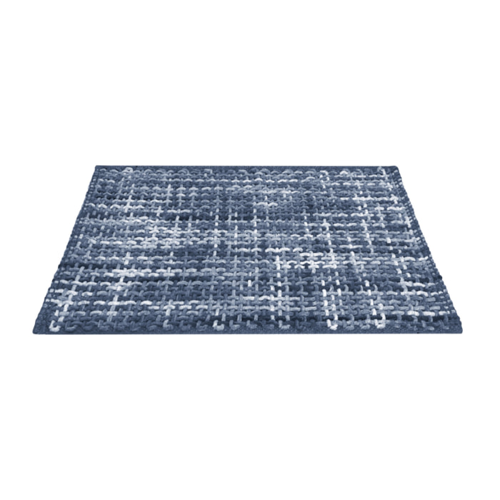 Tappeto Bagno Doccia Antiscivolo Super Assorbente Modello Plot Blu