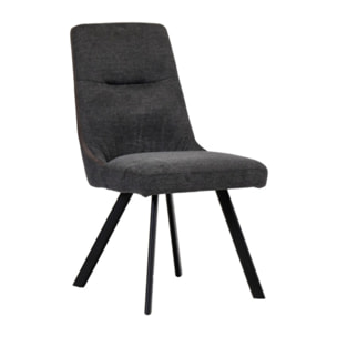 Chaise en tissu chiné avec liseré & pieds en métal - DENIZA
