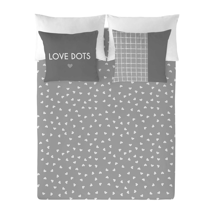 Popcorn - Funda Nórdica Estampada - Cierre Solapa - 100% Algodón - Incluye 1/2 Fundas de Almohada - Love Dots