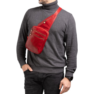 Borsa a tracolla  da uomo In Vera pelle Made in Italy 17x23x4 cm