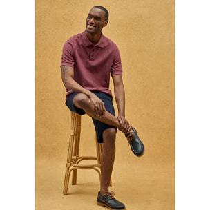 Polo rosa vinaccia tintura in capo con logo ricamato Rigby Go