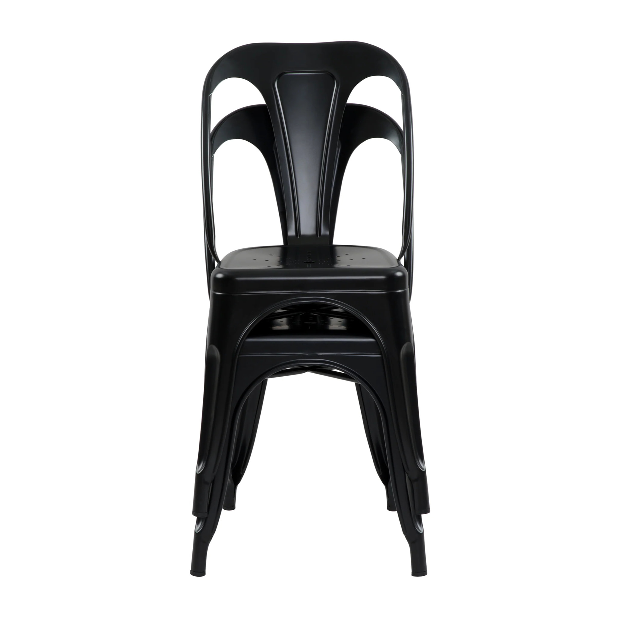 Lot de 2 chaises en métal noir mat - Indus