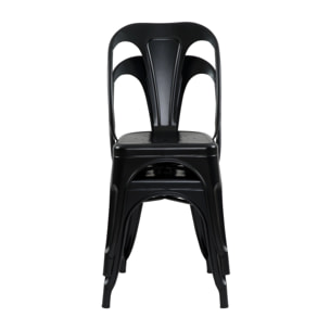 Lot de 2 chaises en métal noir mat - Indus