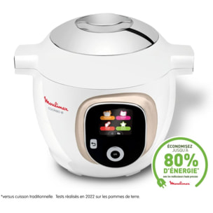 Cookeo MOULINEX CE85BA10 blanc 6 L, 6 modes de cuisson, 180 recettes