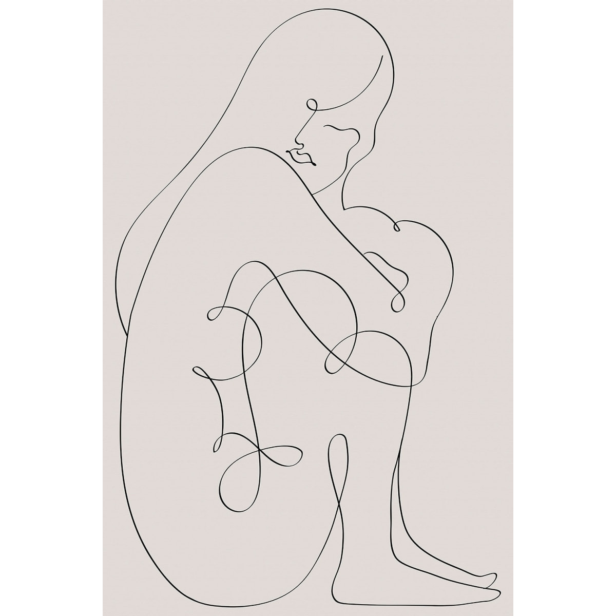 Tableau Pudeur line art Toile imprimée
