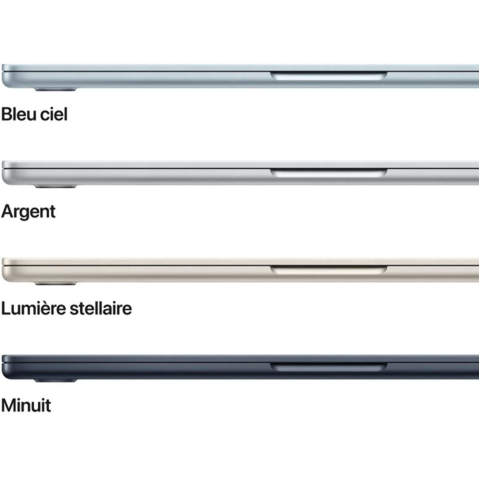 Ordinateur Apple MACBOOK Air 15" Puce M4 CPU 10 / GPU 10 coeurs Mémoire RAM 16Go Stockage 1To SSD Bleu ciel
