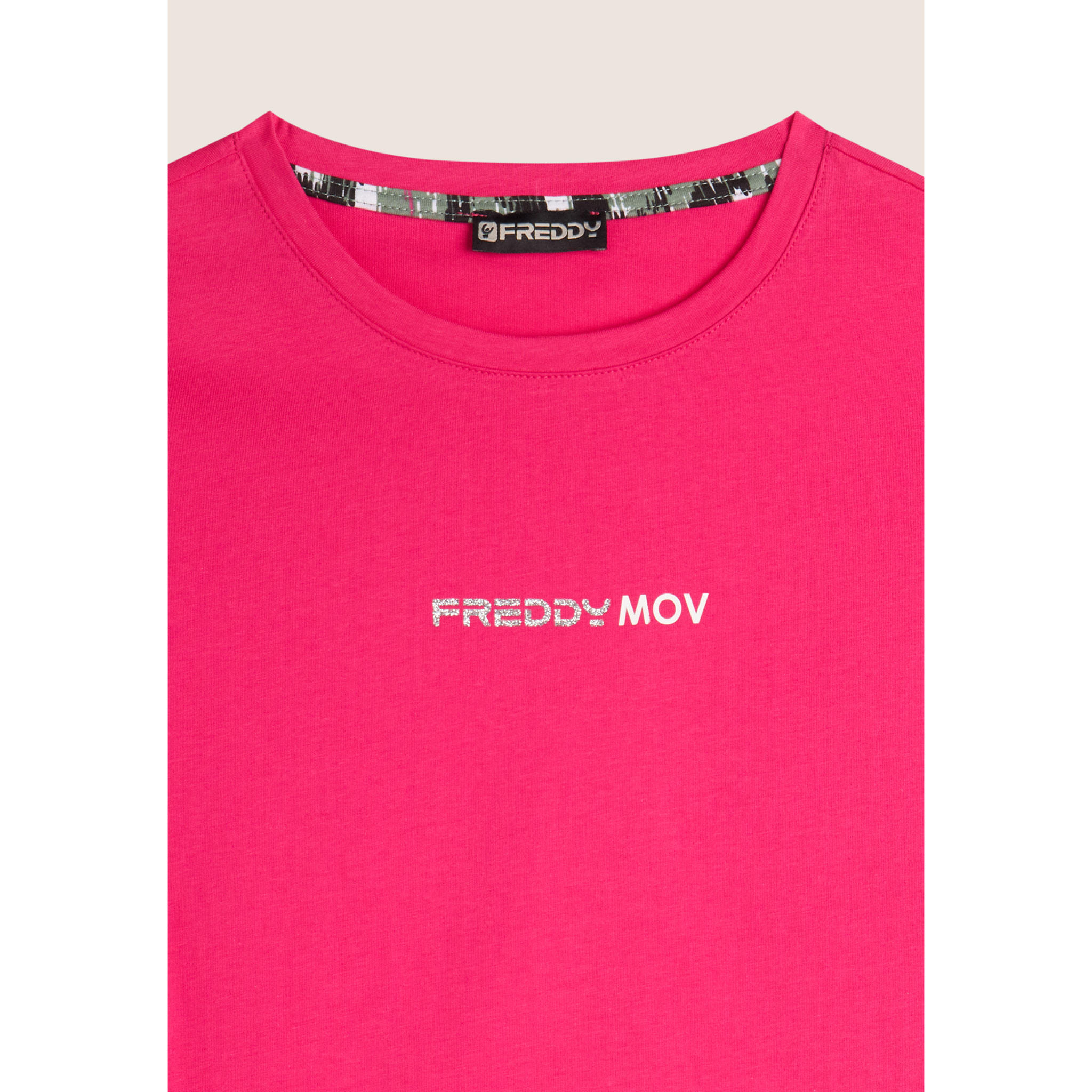 T-shirt donna girocollo in jersey con piccola stampa