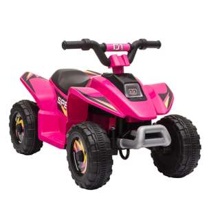 Quad Eléctrico para Niños de 18-36 Meses Vehículo Eléctrico Cuatrimoto a Batería 6V con Avance y Retroceso Carga Máx. 20 kg 72x40x45,5 cm Rosa