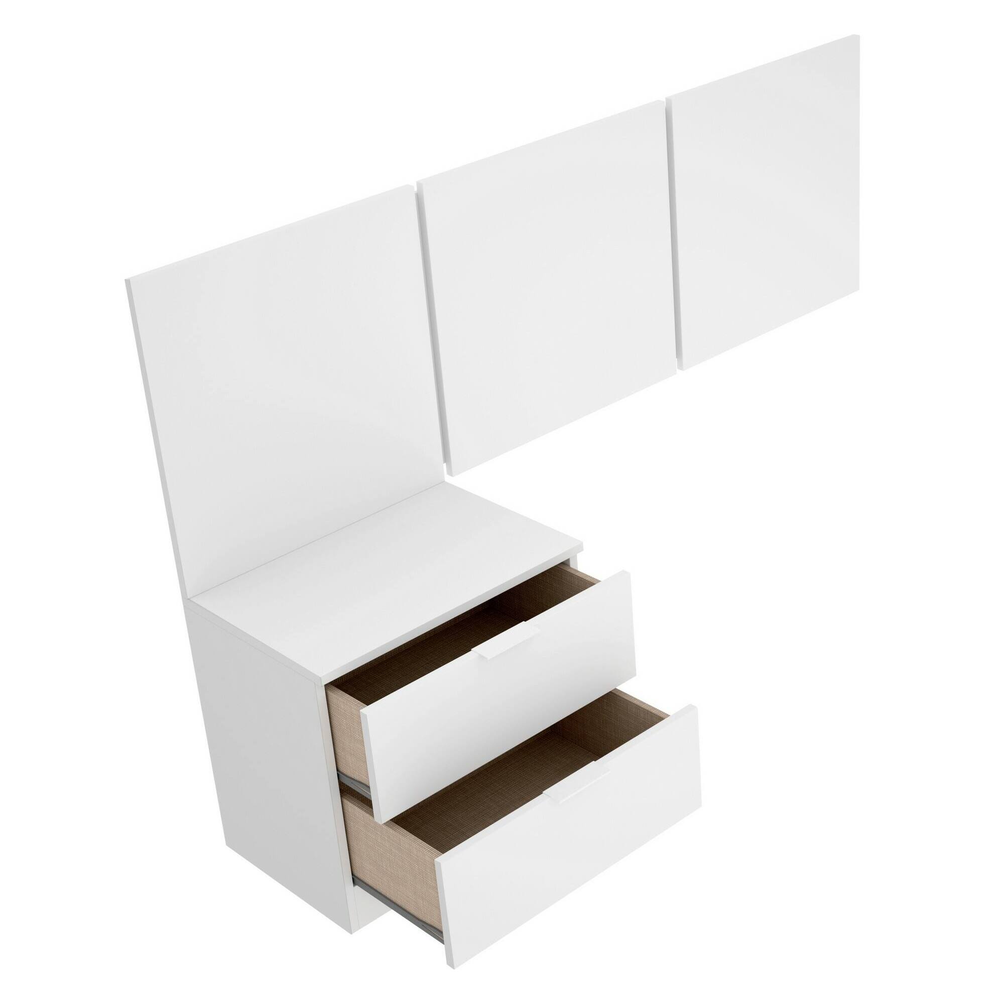 Testiera letto Chanhom, Spalliera, Testata per camera da letto, Poggiatesta, 157x34 h96 cm, Bianco