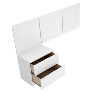 Testiera letto Chanhom, Spalliera, Testata per camera da letto, Poggiatesta, 157x34 h96 cm, Bianco