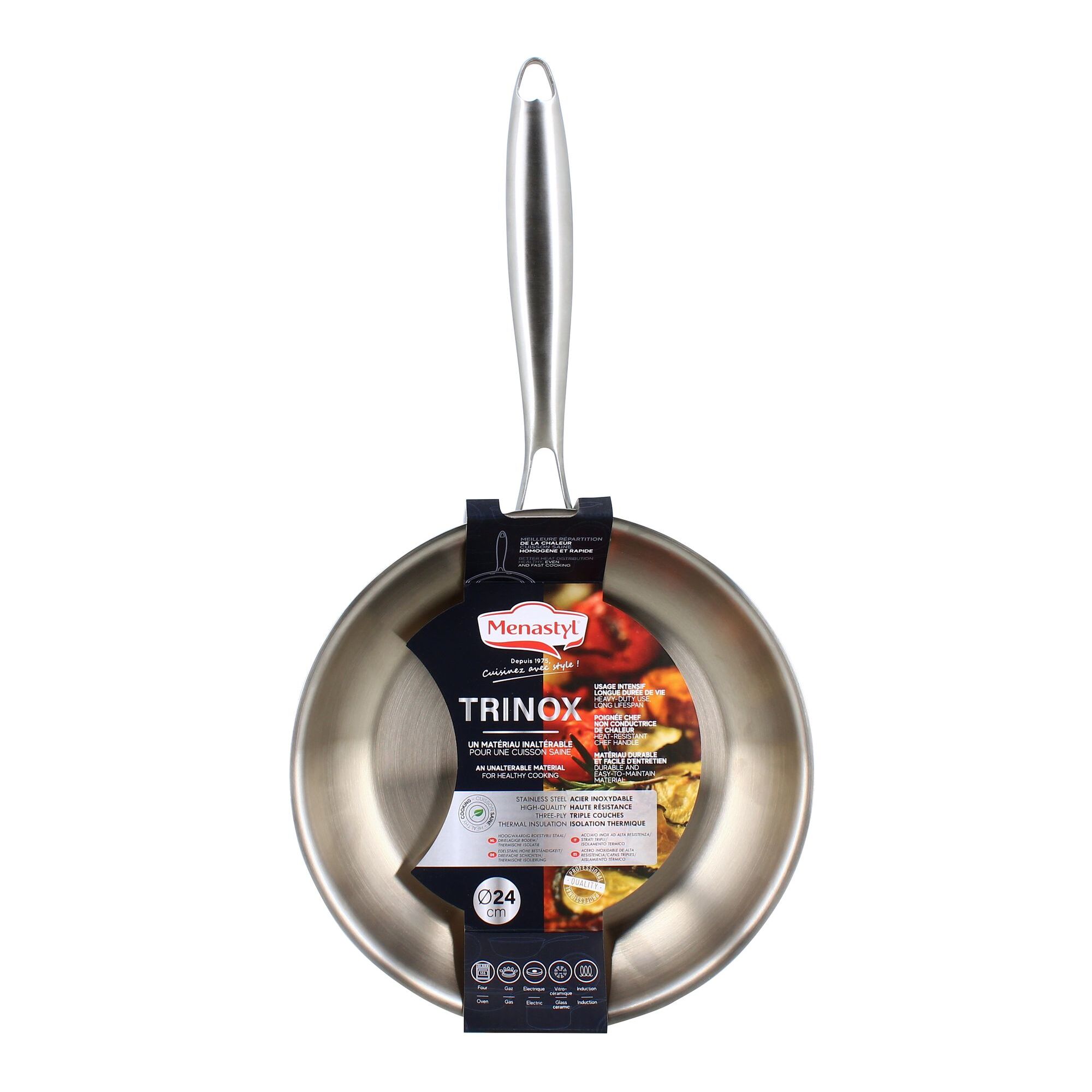 Poêle en acier inoxydable 24cm - tous feux TRINOX