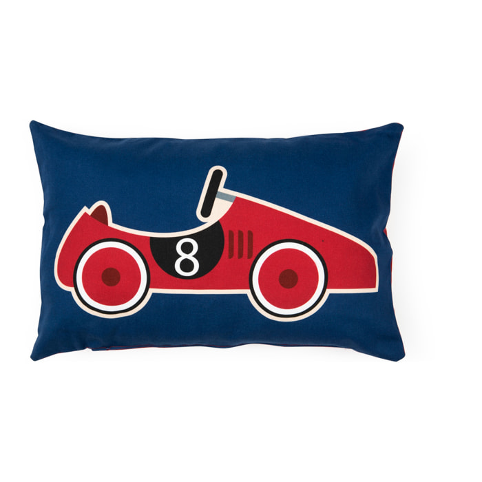 Cuscino arredo Excelsa – Vintage Toys, Cotone e poliestere blu