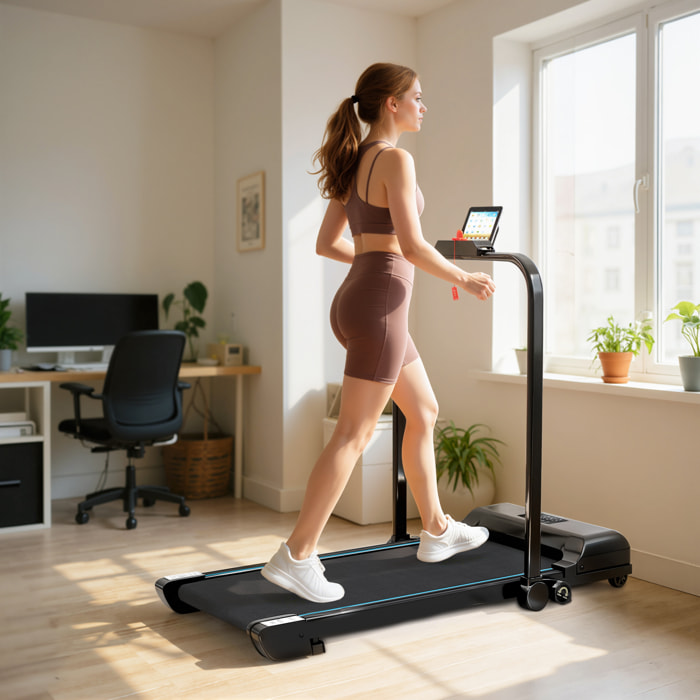 Cinta de Correr Plegable, Andar Caminadora Eléctrica para Casa 2 en 1, Debajo del Escritorio con 2,5HP, 10 km/h, Pantalla LED y Control Remoto, Portátil para Gimnasio y Oficina