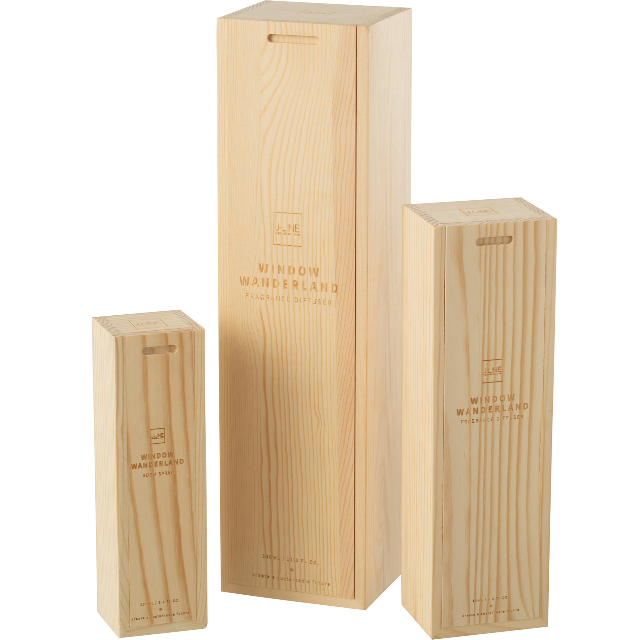 J-Line Bâtonnets parfumés Carré - Window Wanderland - verre - transparent - large