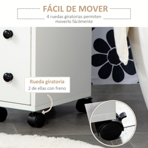 kleankin Armario de Baño Mueble Auxiliar para Baño Espacio Reducido con Ruedas Estantes Abiertos Armario Cajón 18x30x68,5 cm Blanco