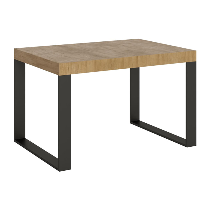 Table extensible 90x130/390 cm Tecno Premium Chêne Nature cadre Anthracite