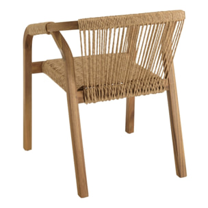 VICK - Lot de 2 fauteuils en acacia huilé et cordage synthétique