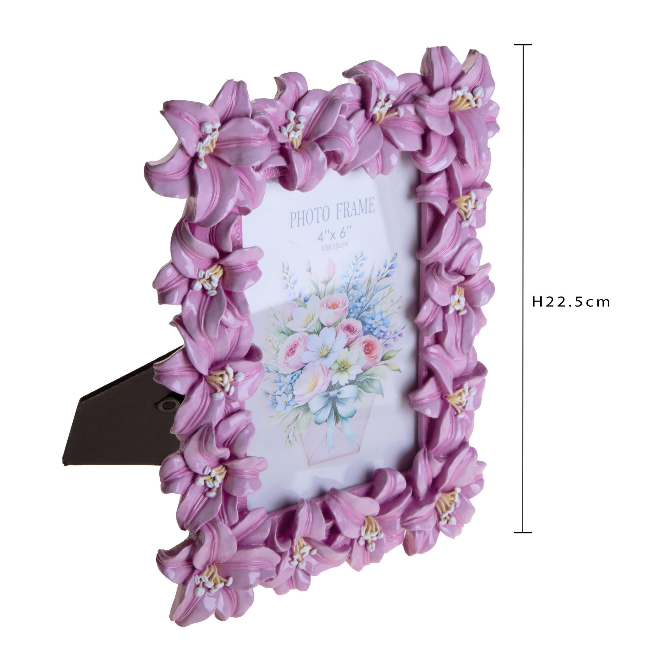 Porta foto fiore - 17xH22,5x2,2cm - Pezzi 3 - Bianchi Dino SpA