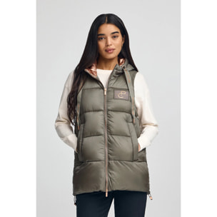 Chaleco acolchado verde militar con logo Polo Club