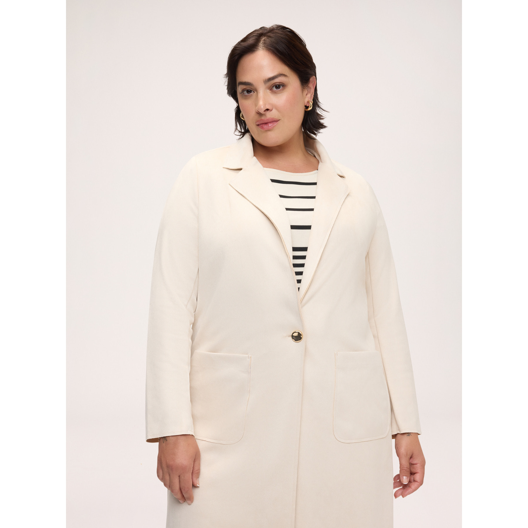 Fiorella Rubino - Cappotto leggero in tessuto soft touch - Beige