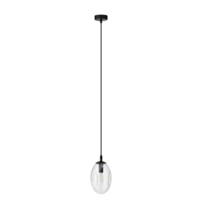 Lampada a sospensione Astral in acciaio nero e vetro