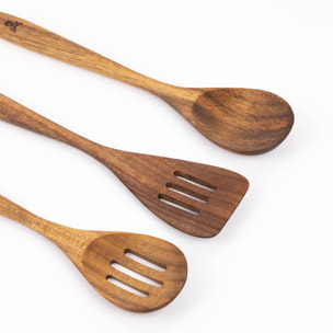 Set de 3 utensilios de cocina 100% madera de acacia scalpers home