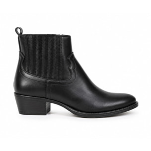 Texano basso in vera pelle - tacco 5 cm