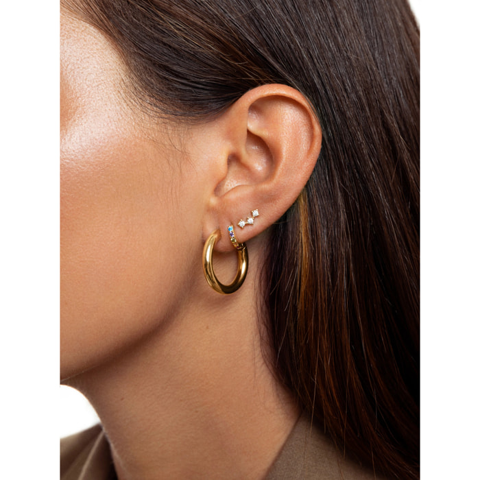 Boucle d'Oreille Triple Spark Argent Plaqué Or