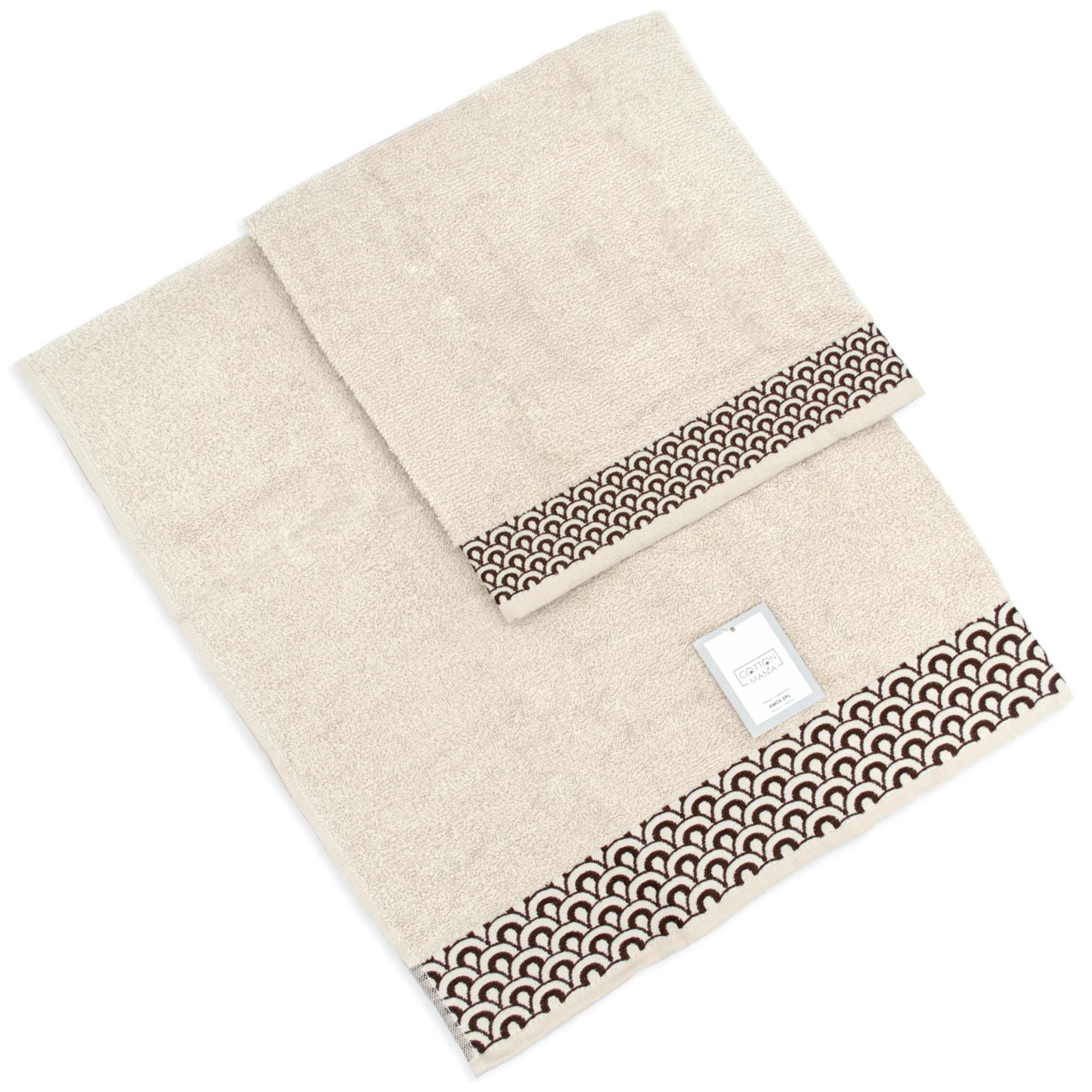 SET ASCIUGAMANI COTTON MANIA - POINT - BEIGE CHIARO