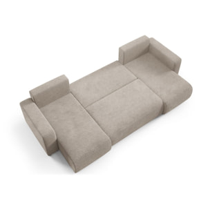 GLORIA - Canapé panoramique 6 places en tissu beige