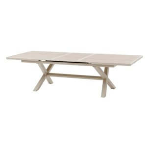 Table de jardin "Axiome" extensible lin & argile 10 places en aluminium