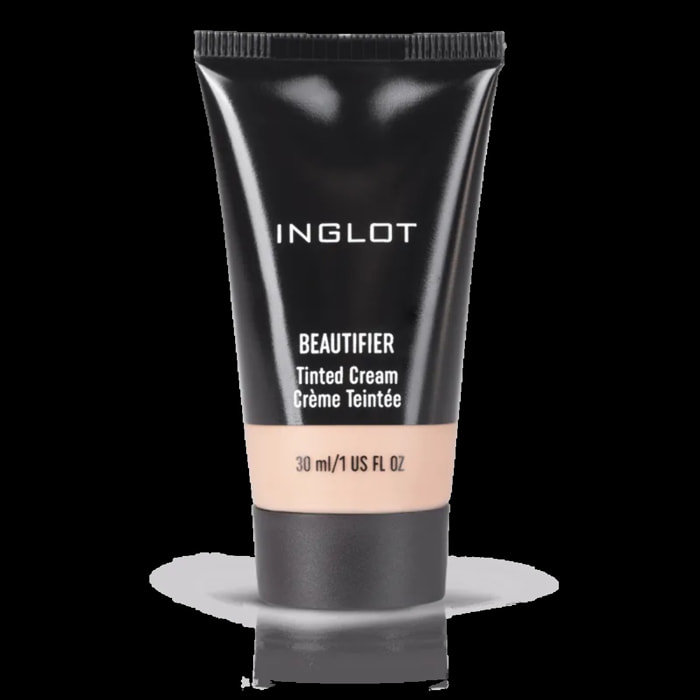 INGLOT Beautifier Tinted Cream 104, BB Cream, Unifica el tono, Coenzima Q10, Vitamina C, E y F, Acabado natural, Anti edad, Formula vegana, Color: Beige claro, subtono rosado para pieles claras. 30ml