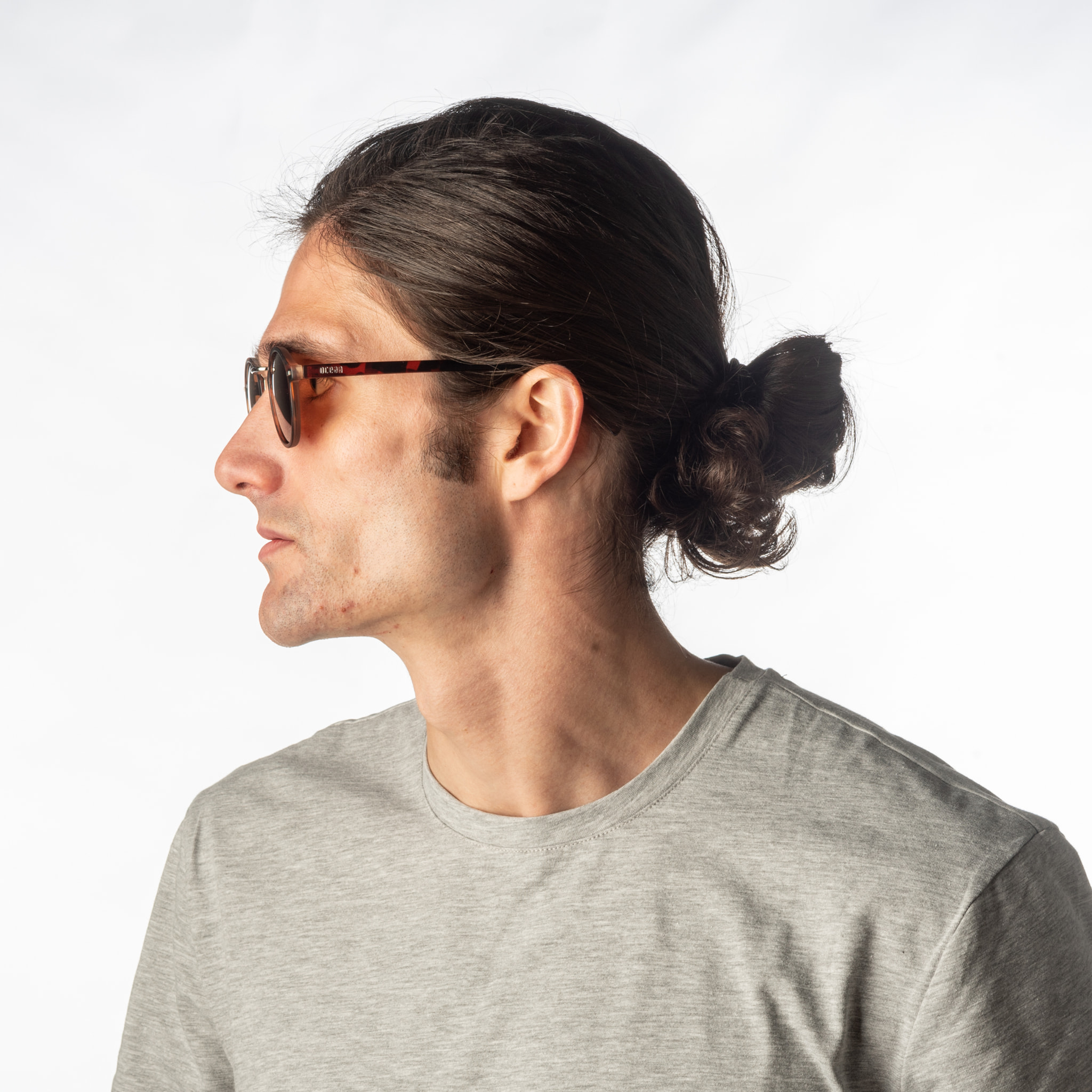 Gafas de sol OCEAN LILLE - De pc bisagra de metal / Dentro montura carey mate bisagra de metal lente marrón nariz de metal plateado brillante