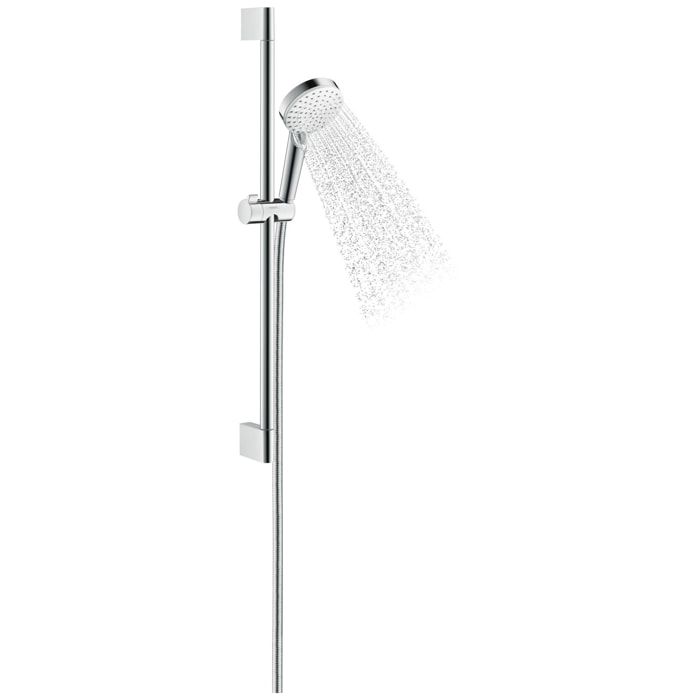 Set de douche Vario EcoSmart avec barre Unica'Croma 65 cm blanc/chromé Crometta