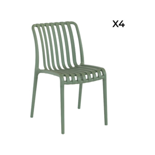 Chaise de jardin empilable plastique (lot de 4) AGATHE CHAISES